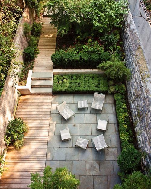 有个长方形庭院就是好花园水景划分4个区域收获别人4倍快乐