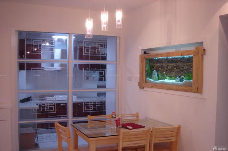 现代风格墙面嵌入式鱼缸装修效果图