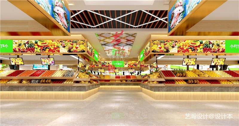 生鲜果蔬果店效果图装修设计蔬菜超市连锁店151