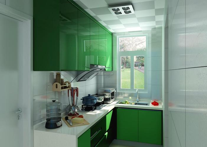 家居厨房果绿色橱柜颜色搭配效果图