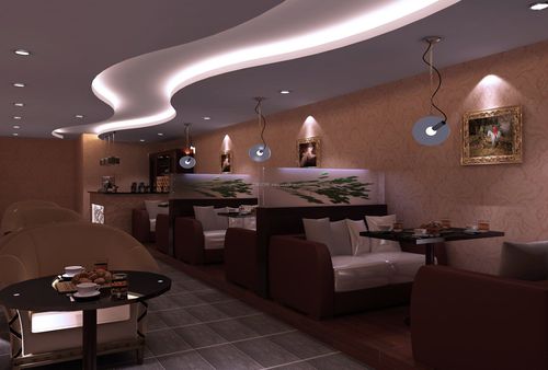 2022简单咖啡厅吊顶装修效果图
