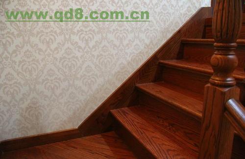 水泥楼梯实木板铺设实木楼梯踢脚线制作式样楼梯选择定制实木