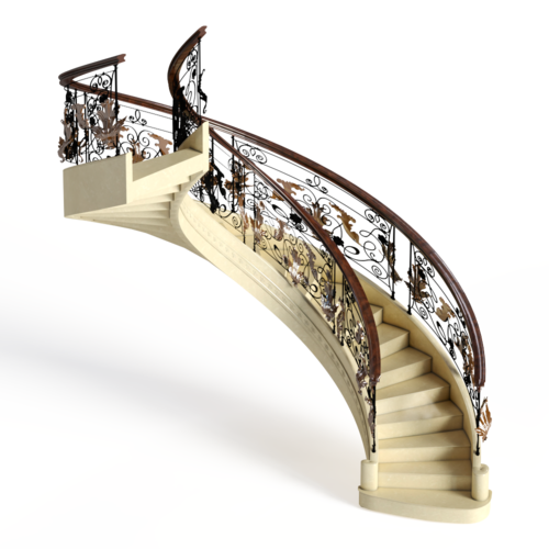 欧式大理石楼梯模型素材
