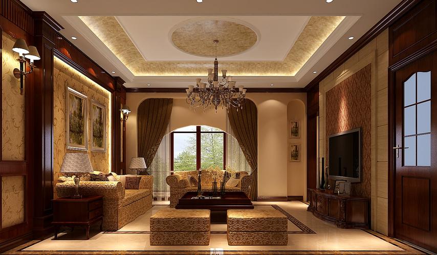 美式高度国际时尚别墅简约白领80后白富美新新家园客厅装修效果图片