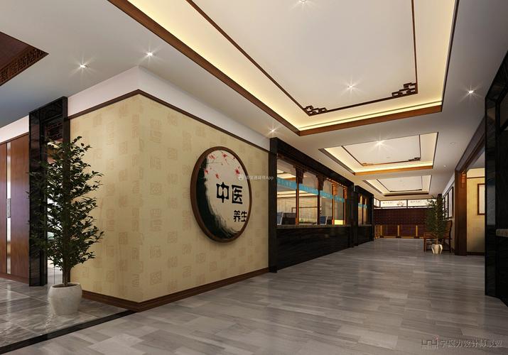 300平中医馆中式风格走廊吊顶设计效果图