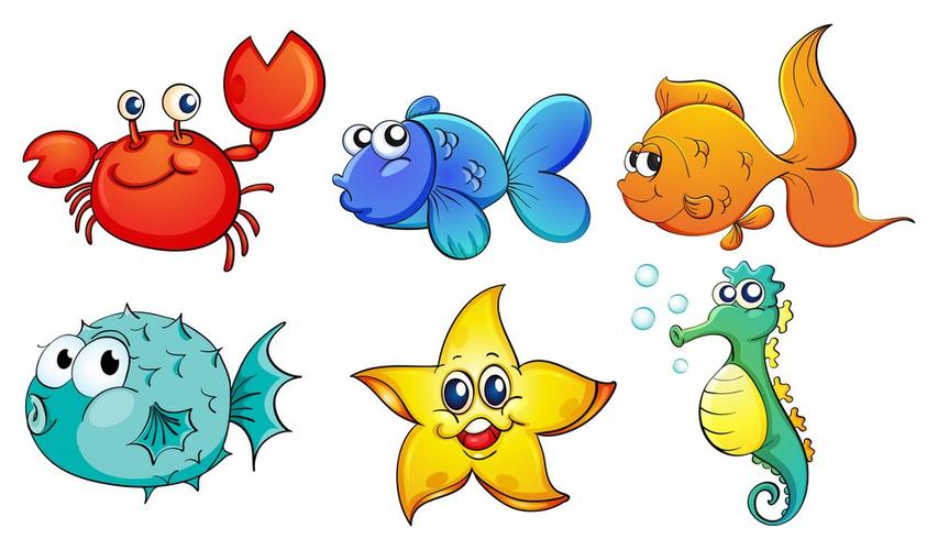 可爱卡通海洋动物图片