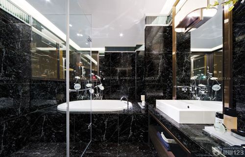小户型浴室黑色地砖装修图片装信通网效果图