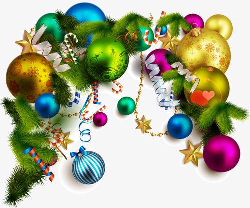 精美彩色圆球圣诞装饰图案