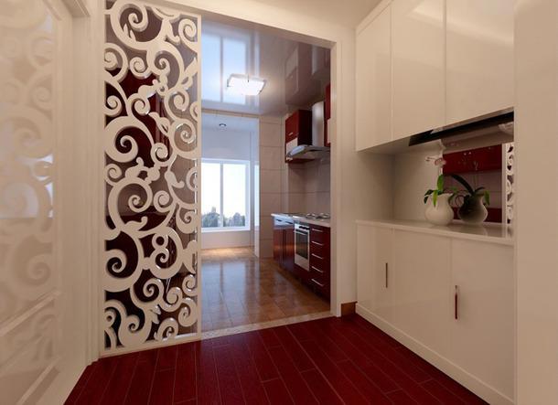 屏风隔断壁柜三居小户型106m现代风格厨房装修效果图现代风格橱柜图片