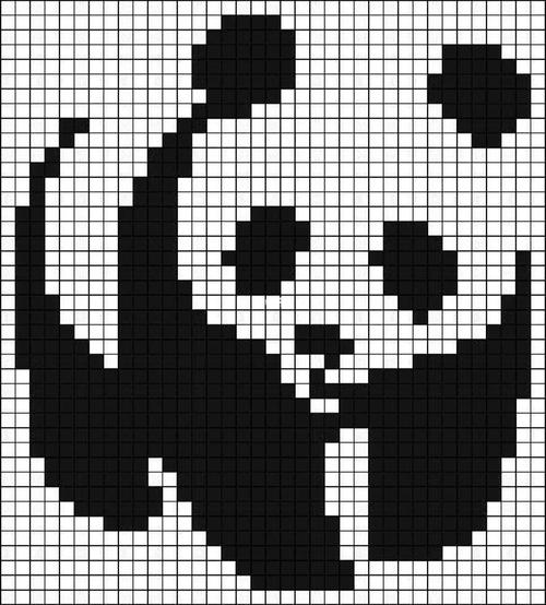 像素画黑白小熊猫