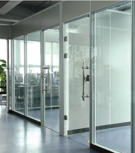 铝合金高隔断办公室隔墙钢化玻璃隔断隔断墙铝型材单玻无框门