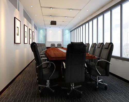 会议桌布置办公椅办公桌办公家具椅凳工装现代风格会议室布置装修图片
