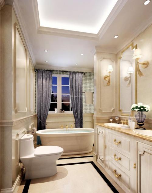 欧式家装卫生间浴缸装修效果图片