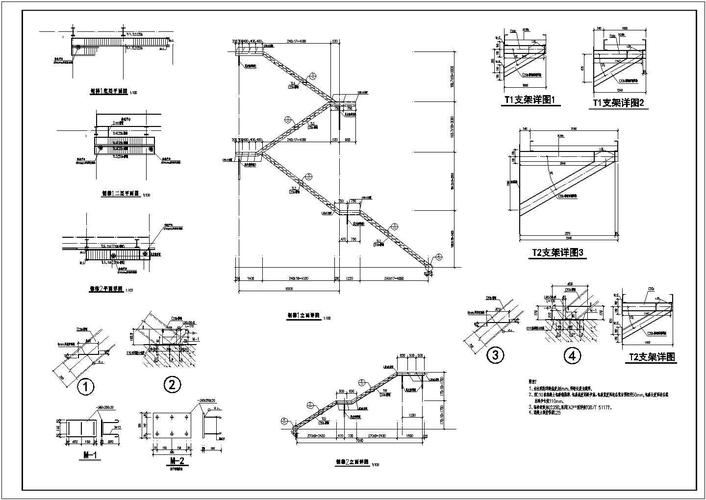 某钢结构楼梯节点构造详图设计