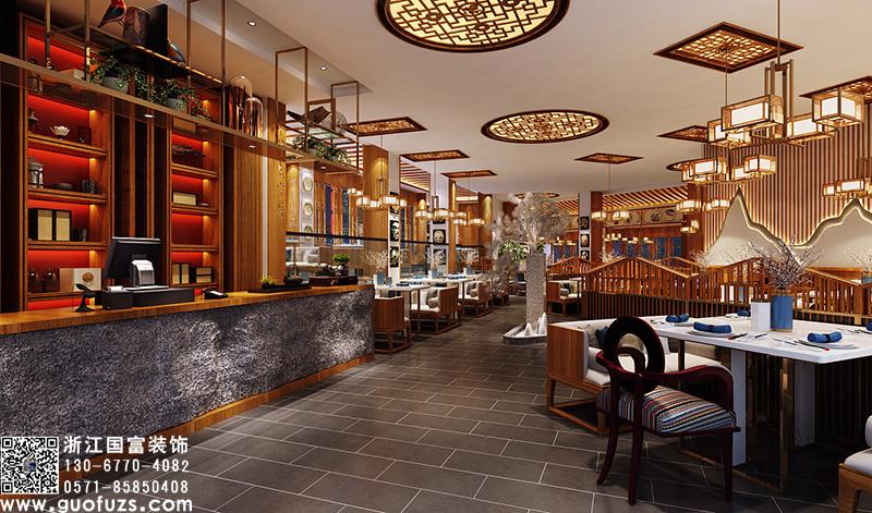 杭州中式风格中餐厅设计装修效果图