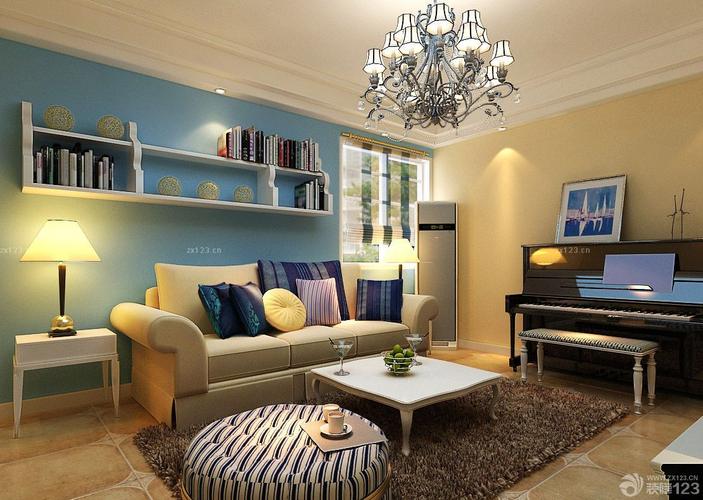 70平米小户型地中海风格现代家装客厅装修效果图