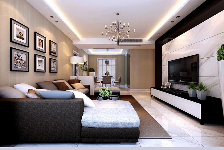 家里装修成现代时尚的风格在x团网上挑了3张比较满意的客厅效果图