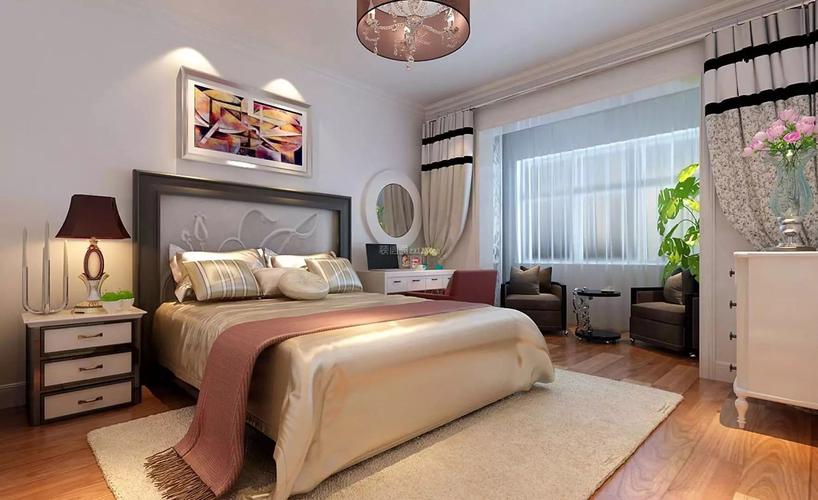 百子湾现代简约90平二居室卧室装修案例装修123效果图