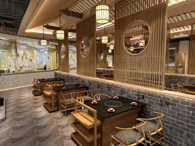 火锅店之新中式设计是以复古和现代融入后的中国传统古典文化它彻底