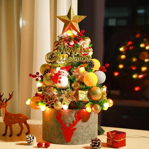 圣诞节的装饰品场景布置圣诞树桌面摆件小型仿真木质节日装扮diy