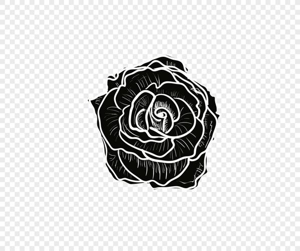 黑白时尚艺术玫瑰花矢量素材