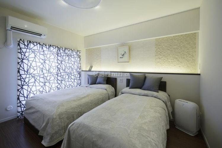 90个平方房屋卧室两床装修案例图装信通网效果图
