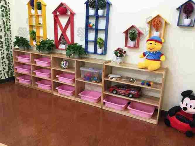 新款幼儿园早教儿童宝宝玩具架收纳柜蒙氏教具柜实木区角储物柜子
