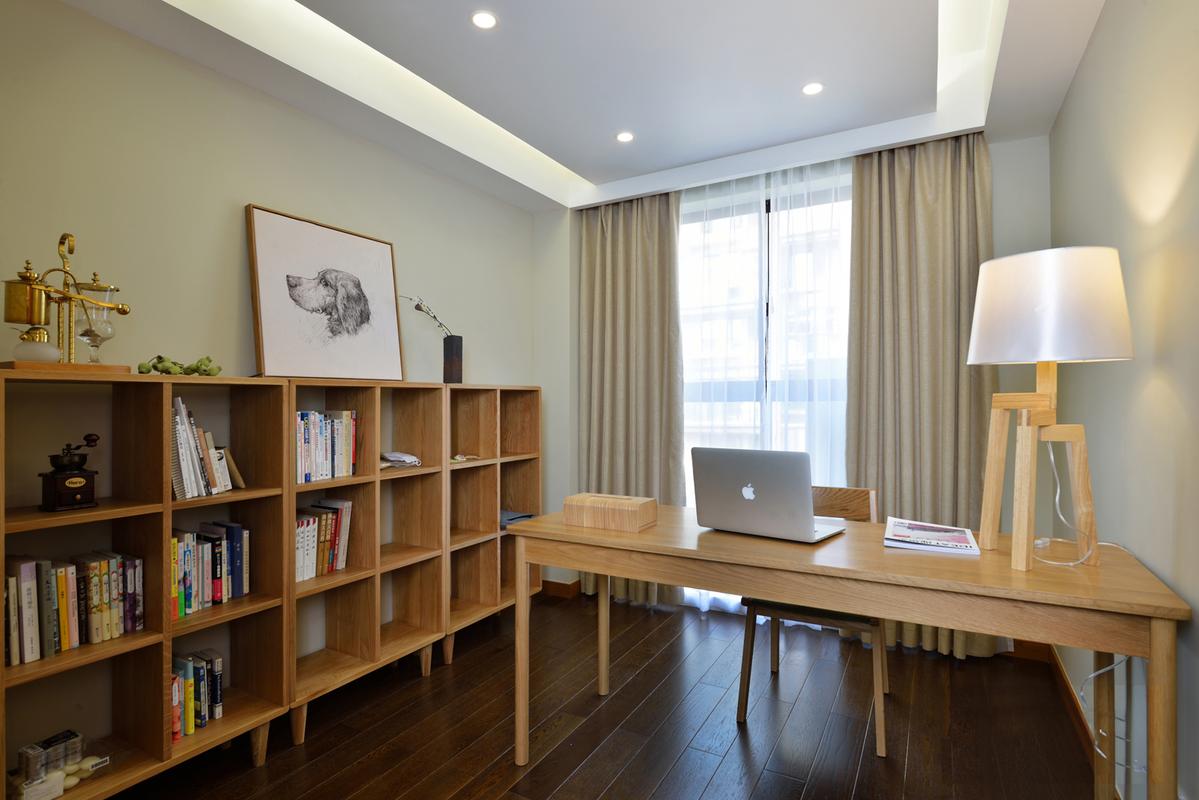 日式风格三居室书房装修效果图