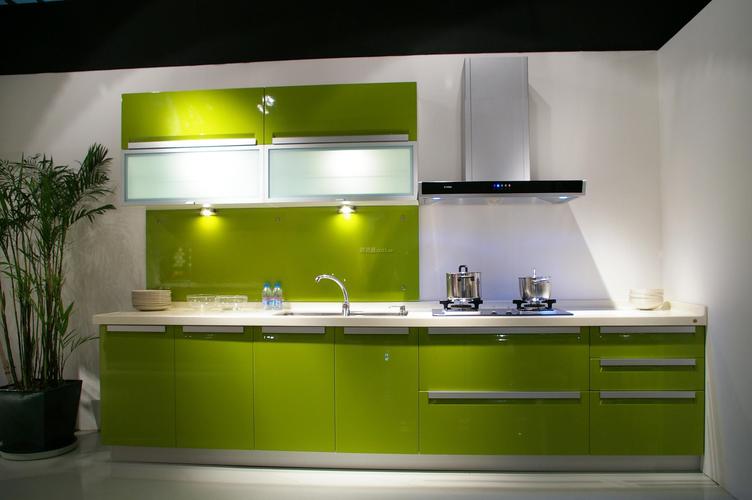 开放式小厨房果绿色橱柜颜色搭配图片装信通网效果图
