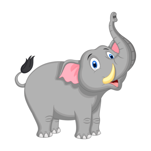 手绘大象卡通可爱动物免扣元素设计