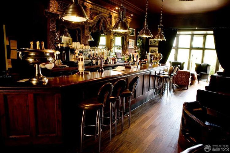 复古美式风格小酒吧吧台装修效果图