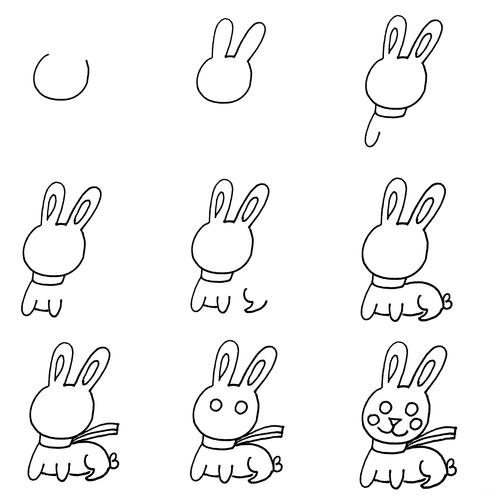 兔子简笔画动物的简单方法步骤
