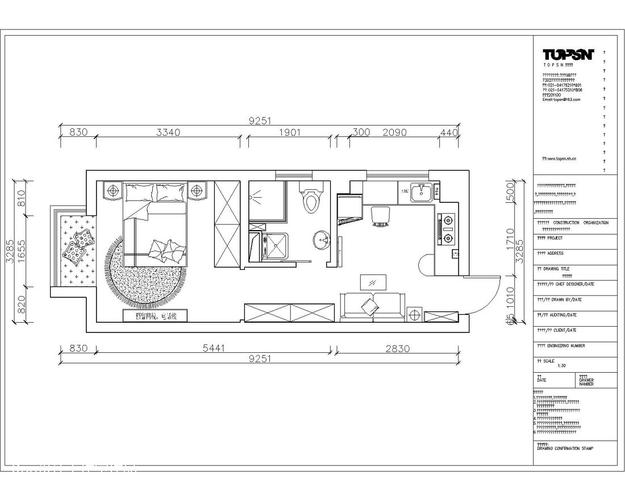 一室户单身公寓设计图