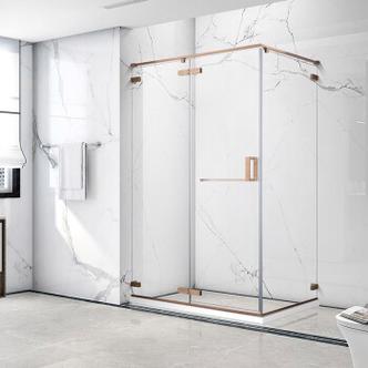 雾隐门极简窄边框淋浴房方形l型玻璃隔断浴屏定制卫生间浴室干湿分离