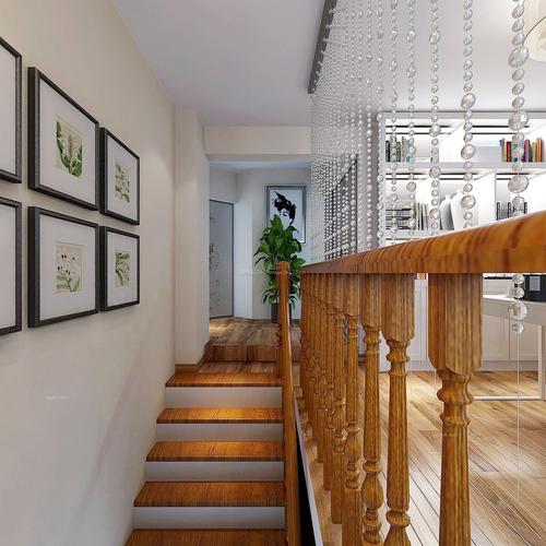复式现代简约风格室内楼梯扶手装修效果图