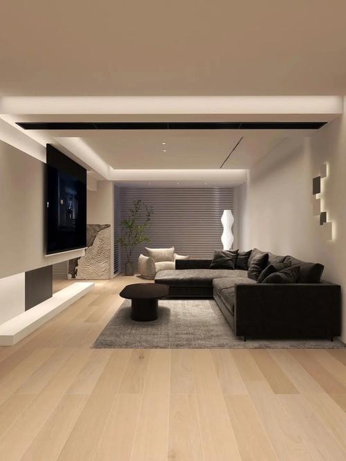 无主灯设计打造极简客厅空间层次感