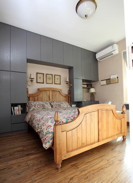 三米设计混搭风格公寓经济型130平米卧室卧室背景墙床图片效果图
