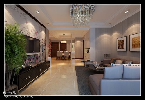 精美面积94平新古典三居客厅装修设计效果图片大全客厅美式经典客厅