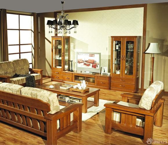 古典客厅实木家具图片