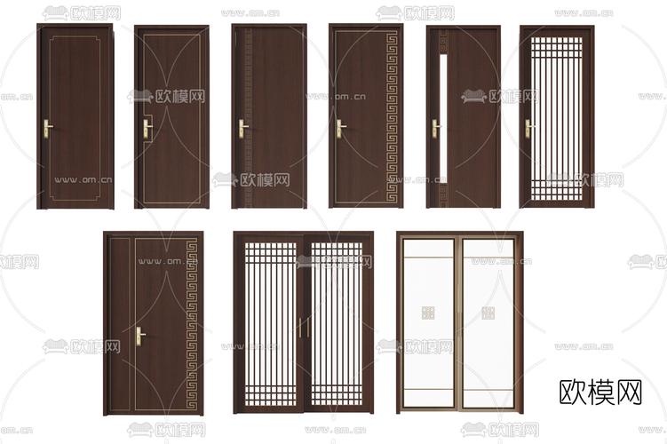 新中式房门厨卫门3d模型