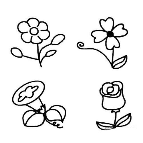 简笔画图片花类花的画法简笔画儿童简笔画花的画法各种各样的花朵