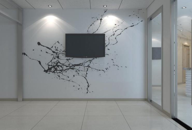 2022现代办公室简易电视墙设计效果图片