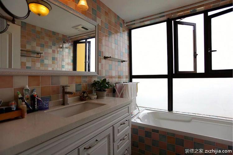 美式风格卫生间浴室柜飘窗设计装修之家装修效果图