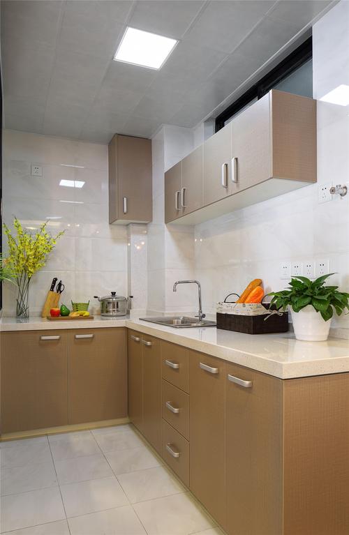厨房装修效果图70平黑白调公寓装修厨房效果图北欧风格摩登居家餐厨房