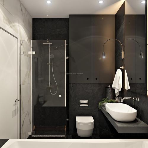 2022单身公寓卫生间玻璃淋浴房设计装修效果图