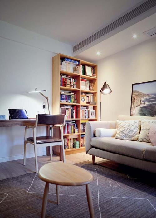 小平米房子客厅兼书房装修效果图