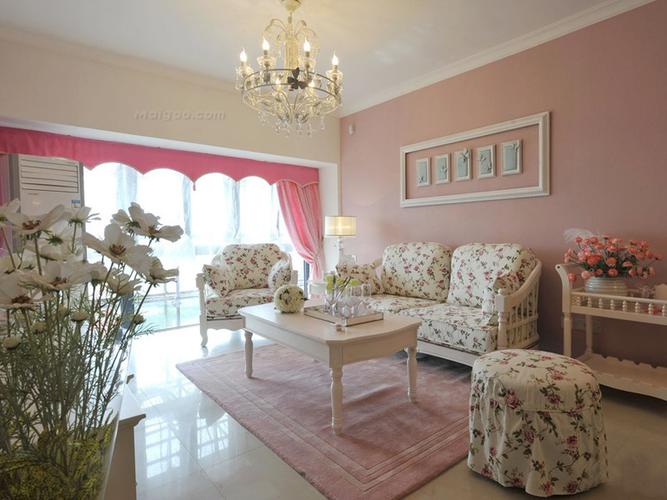 韩式田园风格三居室装修效果图欣赏粉色空间