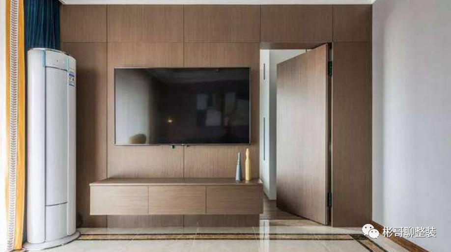 室内装修隐形门怎么设计小户型带隐形门电视背景墙做法效果图片