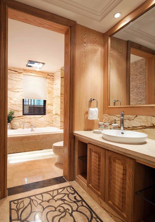 150平欧式风格三居装修浴室柜设计图