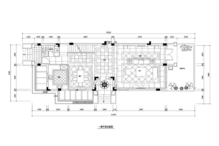 别墅餐桌cad资料下载-480平欧式风格联排别墅装修施工图